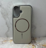 Чехол для Iphone 15 под кожу, силиконовый борт, металлик, слоновая кость