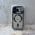 Силиконовый чехол для Samsung Galaxy A07 прозрачный в сеточку, с защитой, magsafe, в блистере, №1