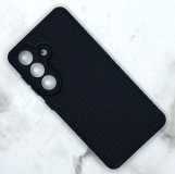 Чехол для Samsung Galaxy S26 рельефная поверхность, металл кнопки, защита камеры, черная