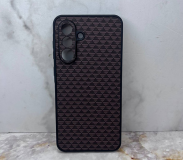 Чехол для Samsung Galaxy A07 Soft-touch покрытие, треугольники, защита камеры, коричневая