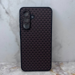 Чехол для Samsung Galaxy A07 Soft-touch покрытие, треугольники, защита камеры, коричневая