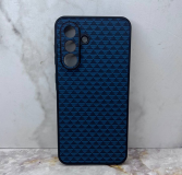 Чехол для Samsung Galaxy A07 Soft-touch покрытие, треугольники, защита камеры, синяя