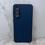 Чехол для Samsung Galaxy A07 Soft-touch покрытие, треугольники, защита камеры, синяя