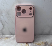 Чехол для Iphone 15 стеклянный, силиконовый борт, с логотипом, цвет №10, персиковый
