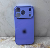 Чехол для Iphone 15 стеклянный, силиконовый борт, с логотипом, цвет №14, сиреневый