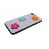 Чехол для Iphone 5/5S кожаные цветы, фиолетовая