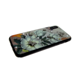 Чехол для Iphone X (10) Металлические бабочки и стразы белые цветы