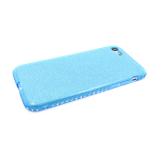 Силиконовый чехол для Iphone 7/8 блестящий с окантовкой из страз, голубой