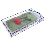 Силиконовый чехол для Iphone 7/8 Creative Case меховой с вишенками, зеленый