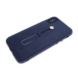 Чехол для Iphone X (10) Fashion c подставкой и кожаным кольцо-держателем, синяя