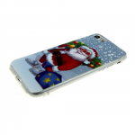Силиконовый чехол Iphone 5/5S Новогодний, дед мороз с елкой