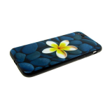 Чехол для Huawei Honor 9 Lite  речные камни, голубые с цветком