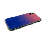 Силиконовый чехол для Huawei P SMART 2019 хамелеон с переходом, прозрачный борт, сине-розовый