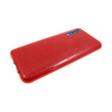 Силиконовый чехол для Samsung Galaxy A50 плотный с блестками, вырез для лого, красный