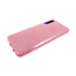 Силиконовый чехол Samsung Galaxy A10  плотный с блестками, вырез для лого, розовый