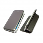 Чехол-книга Fashion Case для Samsung Galaxy A40 с силиконовым основанием и магнитом, серебро