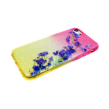 Силиконовый чехол для Xiaomi Redmi 5 блестяшки с цветами, фиолетовая ветка