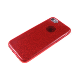 Силиконовый чехол Huawei P8 Lite плотный с блестками, вырез для лого, красный