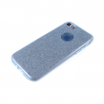 Силиконовый чехол Huawei Honor 6X плотный с блестками, вырез для лого, голубой