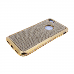 Силиконовый чехол Iphone 7 с поверхностью из страз, окантовка со стразами, золотой