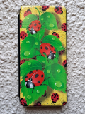 Чехол-книга Fashion Case для Tecno Pova 5, красочный принт, божьи коровки, изумрудный
