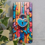Чехол-книга Fashion Case для Tecno Pova 6/6 Pro 5G, принт, замок и бабочки, бордовый