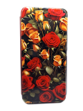 Чехол-книга Fashion Case для Tecno Spark 8C, красочный принт, красные и желтые розы, бордовый