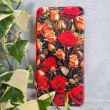 Чехол-книга Fashion Case для Tecno Spark Go 1, принт, красные и желтые розы, красный