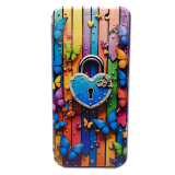 Чехол-книга Fashion Case для Tecno Spark Go 1, принт, замок и бабочки, светло-фиолетовый