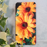 Чехол-книга Fashion Case для Tecno Spark Go 1, принт, желтые цветочки, золотой