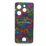 Силиконовый чехол для SPARK GO 2024 Card Case, с визитницей, принт, разноцветные велосипеды