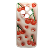 Силиконовый чехол для Tecno Spark 30C, антишок, красочный принт, 3D эффект, вишенки