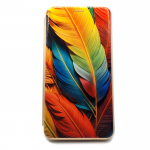 Чехол-книга Fashion Case для Xiaomi Redmi Note 9s, красочный принт, цветные перья, золотой
