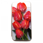 Чехол-книга Fashion Case для Xiaomi Redmi Note 9s, красочный принт, тюльпаны, серый
