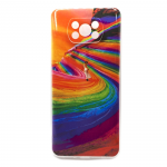 Силиконовый чехол для Xiaomi POCO X3, красочный принт, девушка на разноцветной радуге