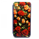 Чехол-книга Fashion Case для Xiaomi Redmi 7, красочный принт, красные и желтые розы, синий