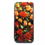 Чехол-книга Fashion Case для Xiaomi Redmi 9A, красочный принт, красные и желтые розы, черный