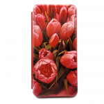 Чехол-книга Fashion Case для Xiaomi Redmi 9A, красочный принт, тюльпаны, красный