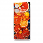 Силиконовый чехол для Xiaomi Redmi Note 12 5G противоударный, принт, дольки апельсина