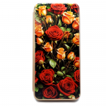 Чехол-книга Fashion Case для Xiaomi Redmi Note 8T, красочный принт, красные и желтые розы, золотой