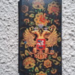 Чехол-книга Fashion Case для Xiaomi Redmi 10C, красочный принт, герб, черный