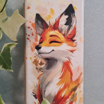 Чехол-книга Fashion Case для Xiaomi Redmi 12, красочный принт, лисичка, золотой