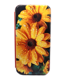 Чехол-книга Fashion Case для Xiaomi Redmi 7, красочный принт, желтые цветочки, красный