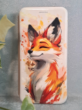 Чехол-книга Fashion Case для Xiaomi Redmi 8, принт, лисичка, золотой