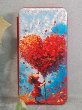 Чехол-книга Fashion Case для Xiaomi Redmi 8, принт, сердце абстракция, красный