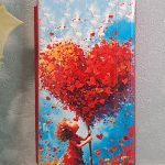 Чехол-книга Fashion Case для Xiaomi Redmi 8, принт, сердце абстракция, красный