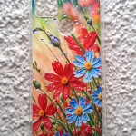 Силиконовый чехол для Xiaomi Redmi 9C, антишок, красочный принт, красные и синие цветочки