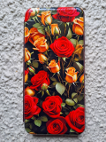Чехол-книга Fashion Case для Xiaomi Redmi 9C, принт, красные и желтые розы, бордовый