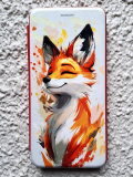 Чехол-книга Fashion Case для Xiaomi Redmi 9C, принт, лисичка, красный