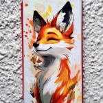 Чехол-книга Fashion Case для Xiaomi Redmi 9C, принт, лисичка, красный